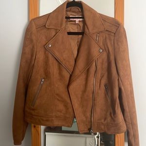 Philosophy faux suede moto biker jacket size small